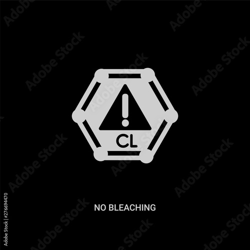 white no bleaching vector icon on black background. modern flat no bleaching from signs concept vector sign symbol can be use for web, mobile and logo.