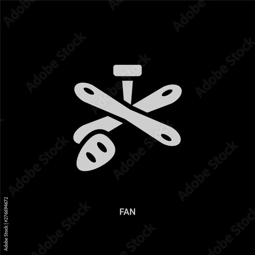 white fan vector icon on black background. modern flat fan from smart home concept vector sign symbol can be use for web, mobile and logo.