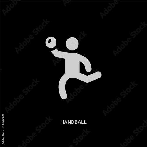 white handball vector icon on black background. modern flat handball from sport concept vector sign symbol can be use for web, mobile and logo.