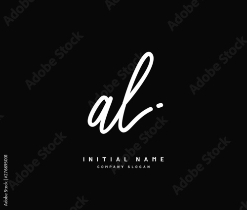 A L AL Beauty vector initial logo, handwriting logo of initial signature, wedding, fashion, jewerly, boutique, floral and botanical with creative template for any company or business.