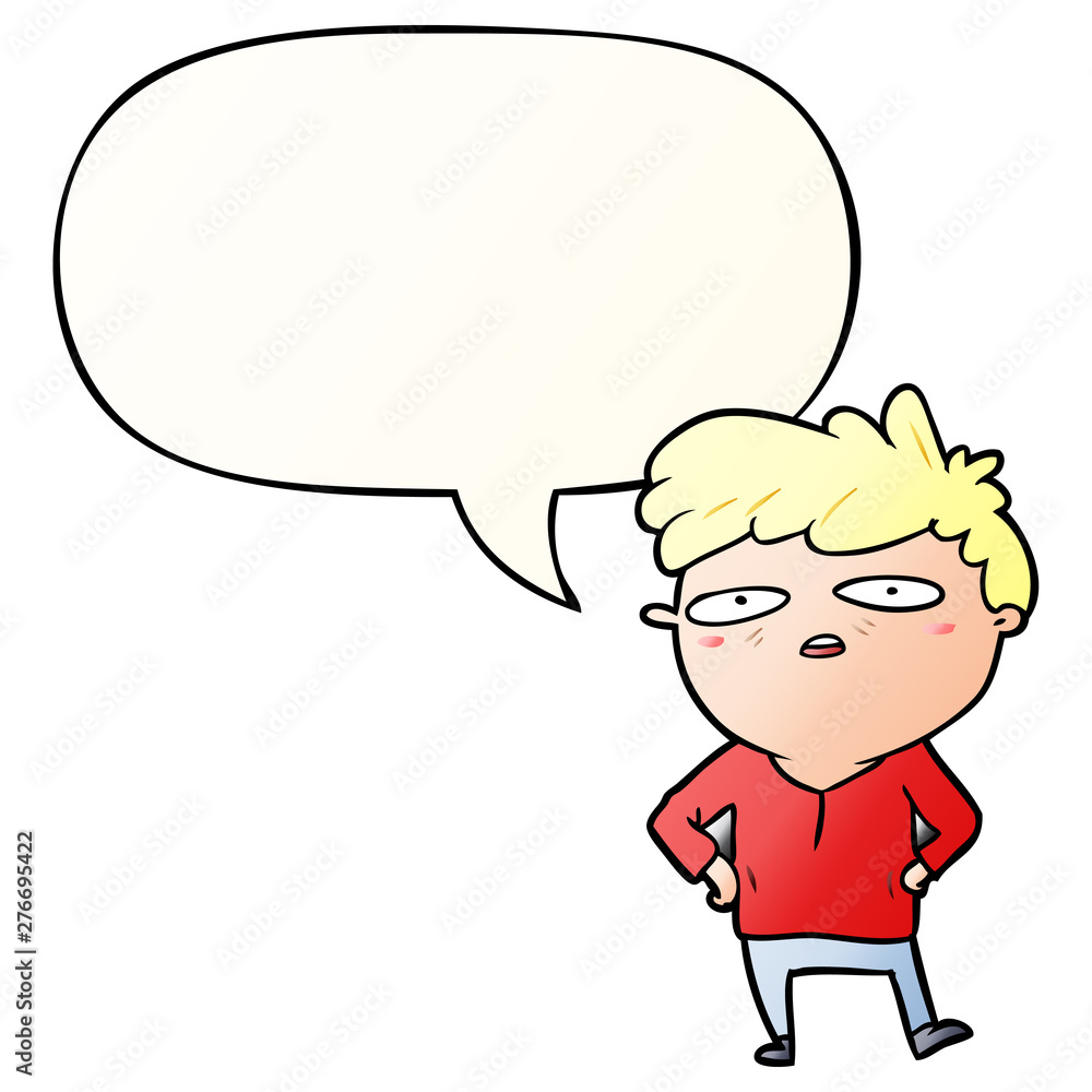 cartoon impatient man and speech bubble in smooth gradient style cartoon impatient man and speech bubble in smooth gradient style