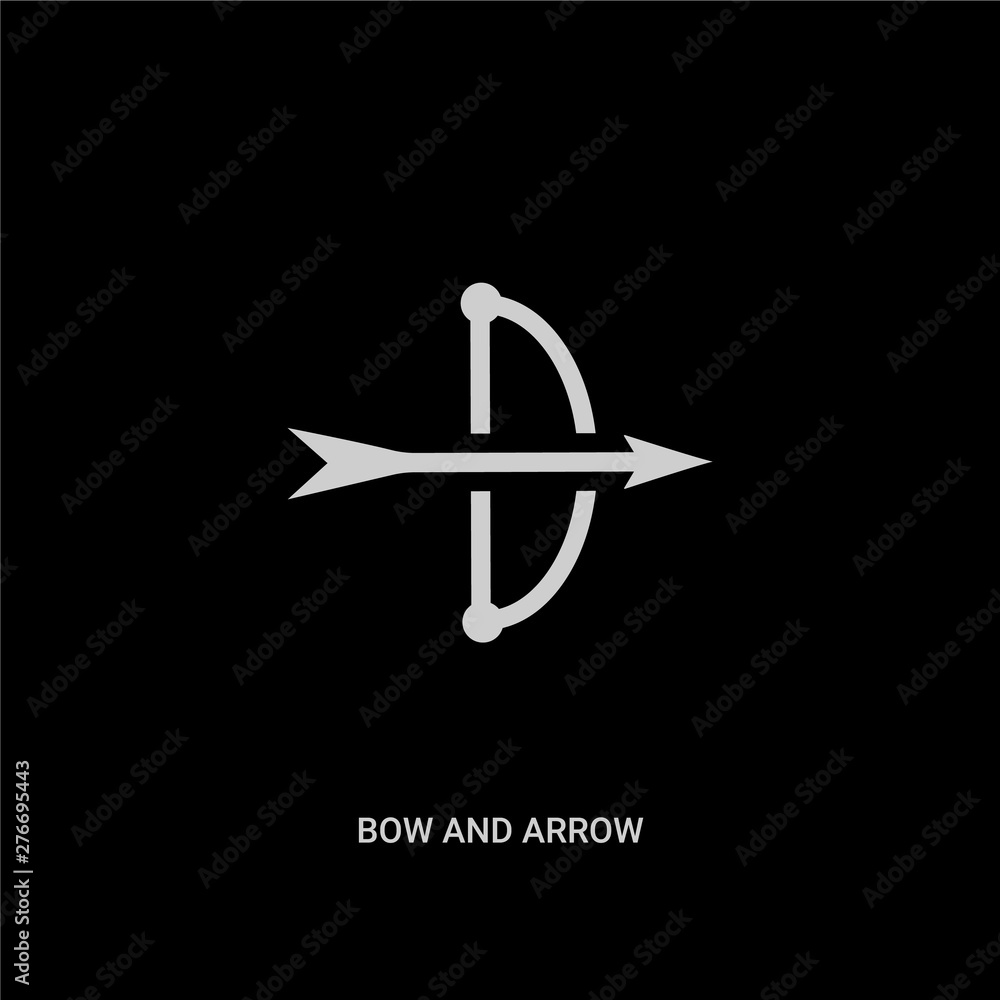 white bow and arrow vector icon on black background. modern flat bow and arrow from stone age concept vector sign symbol can be use for web, mobile and logo. white bow and arrow vector icon on black background. modern flat bow and arrow from stone age concept vector sign symbol can be use for web, mobile and logo.
