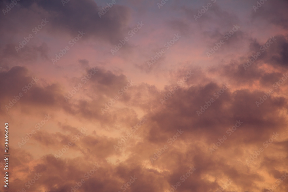 cloudy atmosphere colorful sky orange blue clouds