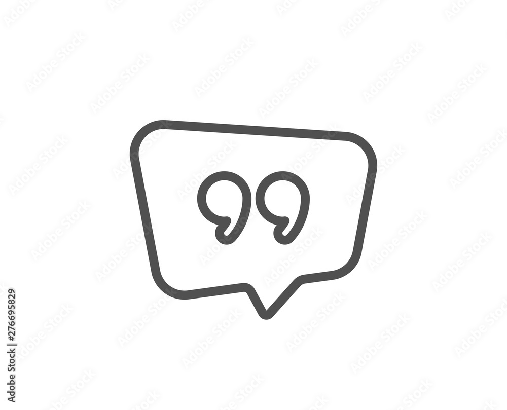 Quote bubble line icon. Chat comment sign. Speech bubble symbol. Quality design element. Linear style quote bubble icon. Editable stroke. Vector Quote bubble line icon. Chat comment sign. Speech bubble symbol. Quality design element. Linear style quote bubble icon. Editable stroke. Vector