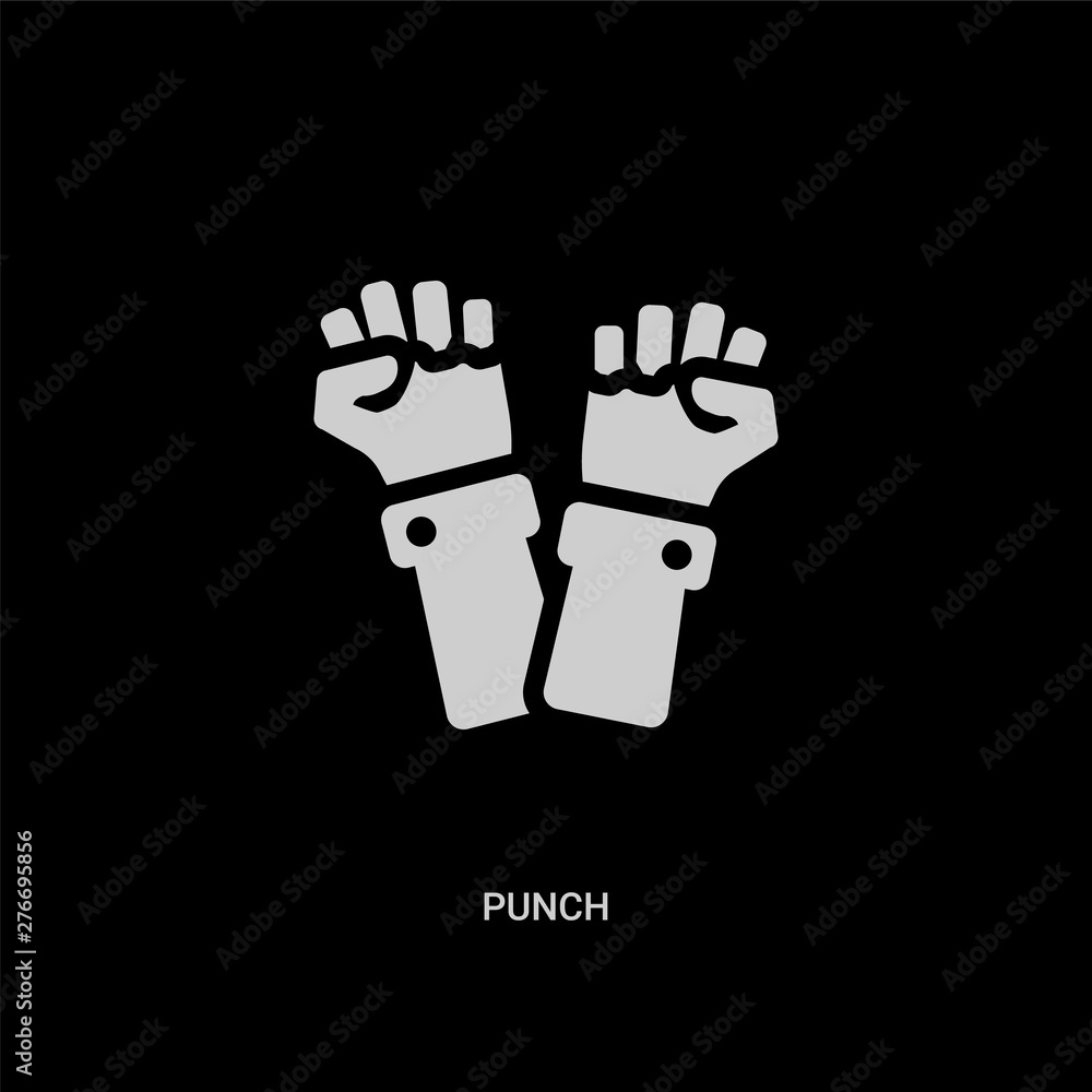 white punch vector icon on black background. modern flat punch from success  concept vector sign symbol can be use for web, mobile and logo. Stock  Vector | Adobe Stock