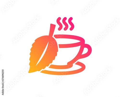 Mint Tea icon. Fresh herbal beverage sign. Cup of drink symbol. Classic flat style. Gradient mint tea icon. Vector