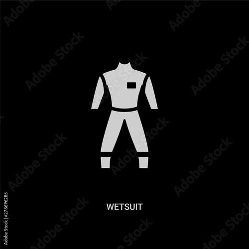white wetsuit vector icon on black background. modern flat wetsuit from summer concept vector sign symbol can be use for web, mobile and logo.