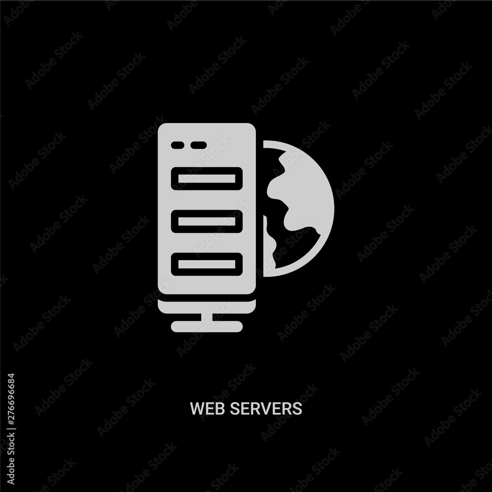 white web servers vector icon on black background. modern flat web servers from technology concept vector sign symbol can be use for web, mobile and logo. white web servers vector icon on black background. modern flat web servers from technology concept vector sign symbol can be use for web, mobile and logo.
