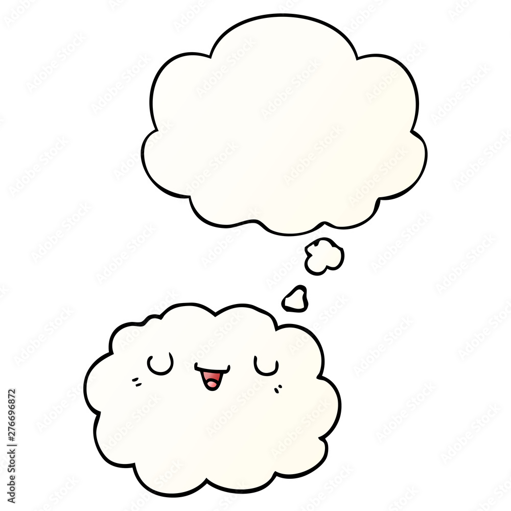 cartoon cloud and thought bubble in smooth gradient style cartoon cloud and thought bubble in smooth gradient style