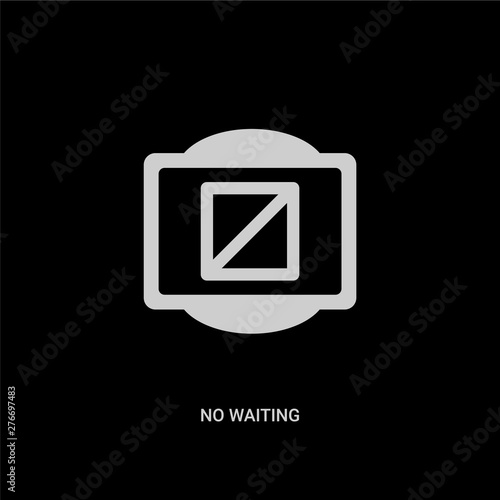 white no waiting vector icon on black background. modern flat no waiting from traffic signs concept vector sign symbol can be use for web, mobile and logo.