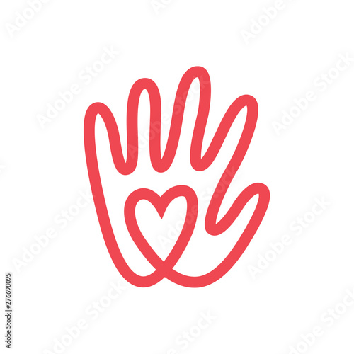 Hand logo, illustration, vector