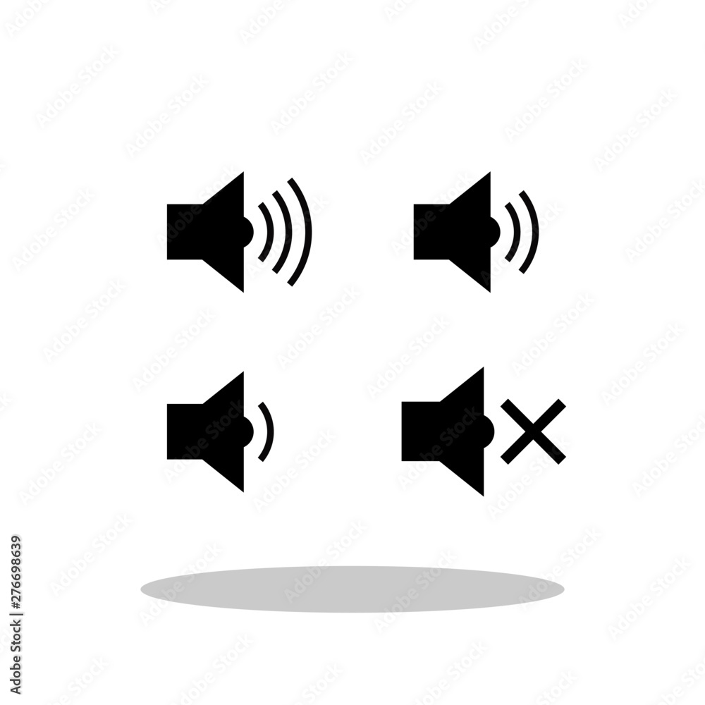 Sound volume icons in flat style. Modern sound volume symbols for your web site design, logo, app, UI Vector EPS 10. Sound volume icons in flat style. Modern sound volume symbols for your web site design, logo, app, UI Vector EPS 10.