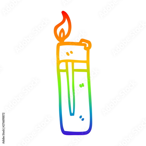 rainbow gradient line drawing cartoon disposable lighter