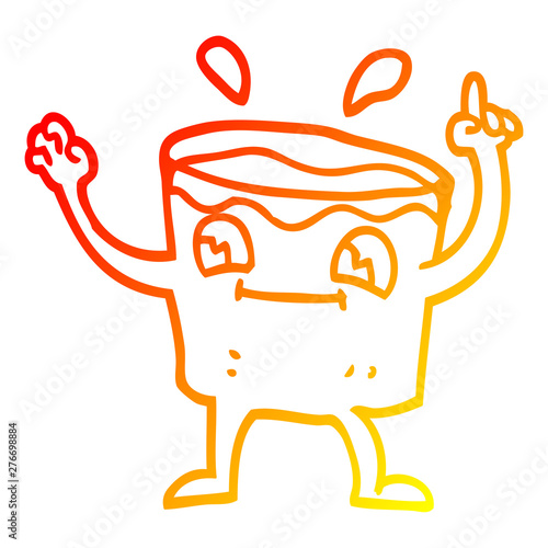 warm gradient line drawing cartoon glass tumbler