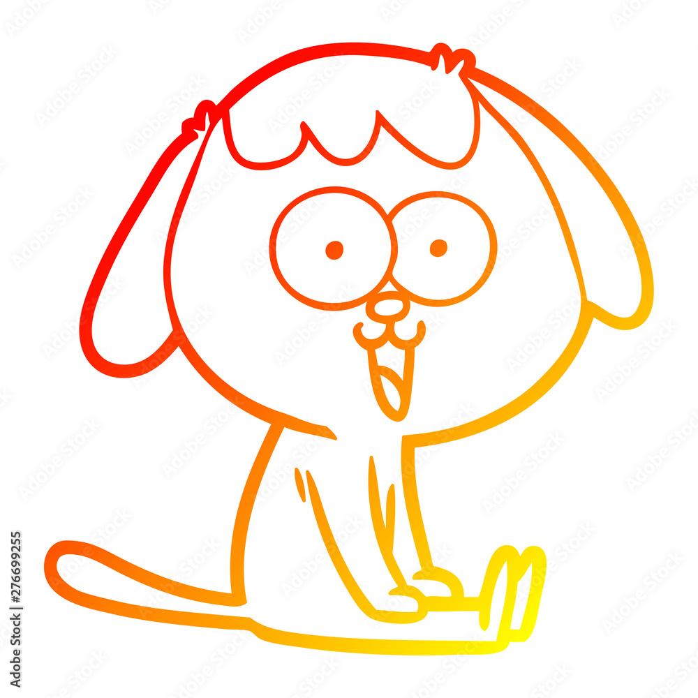 warm gradient line drawing cute cartoon dog warm gradient line drawing cute cartoon dog