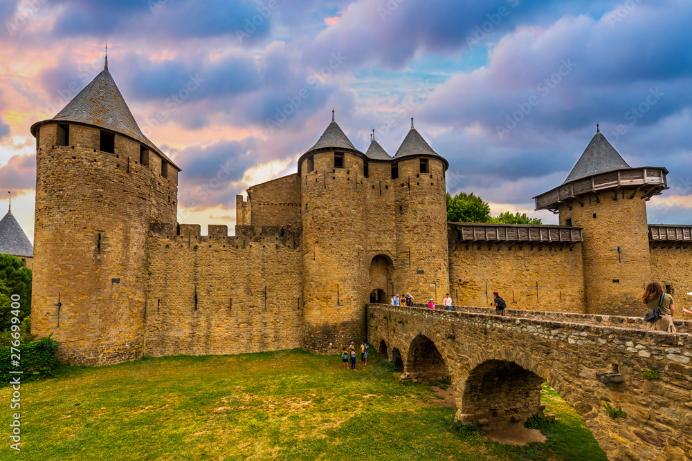 Château dans la Cité de Carcassonne dans l'Aude en Occitanie, France