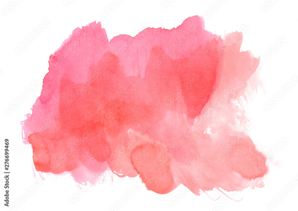 red colorful background.Watercolor strokes on white background