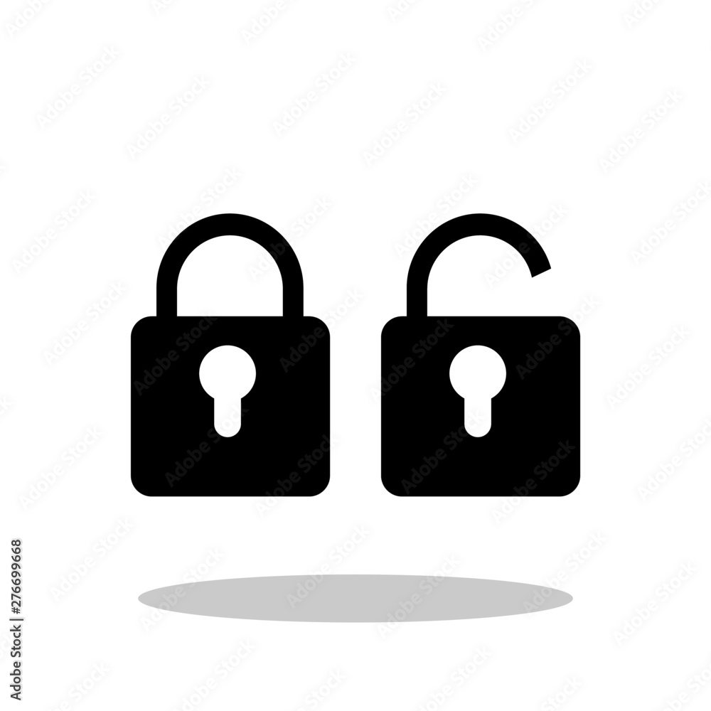Lock / Unlock icon in trendy flat style. Vector Illustration EPS 10. Lock / Unlock icon in trendy flat style. Vector Illustration EPS 10.