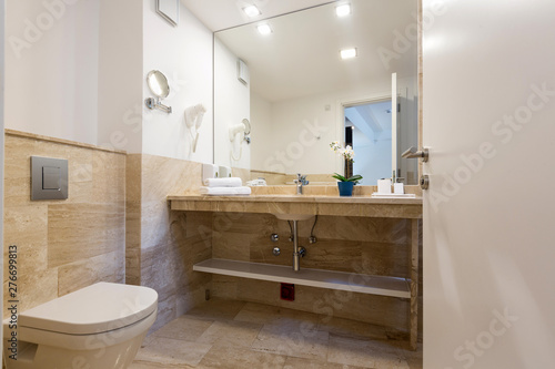 Interior of a modern  hotel bathroom