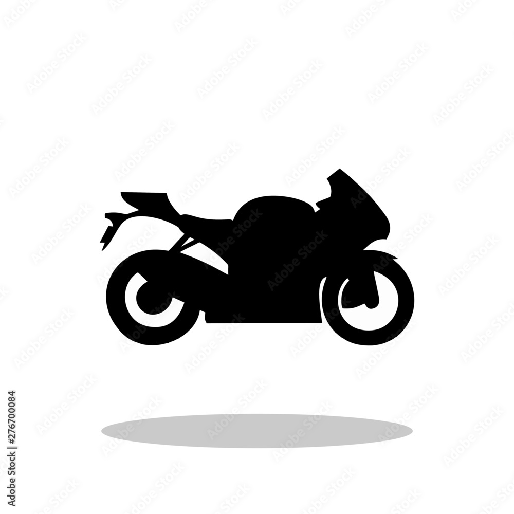 Motorcycle icon in flat style. Racing motorcycle symbol for your web site design, logo, app, UI Vector EPS 10.	