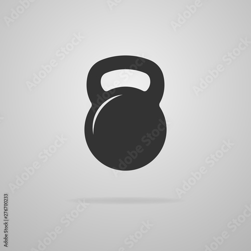 Fototapeta Naklejka Na Ścianę i Meble -  Black kettlebell icon on a gray background. Vector illustration.
