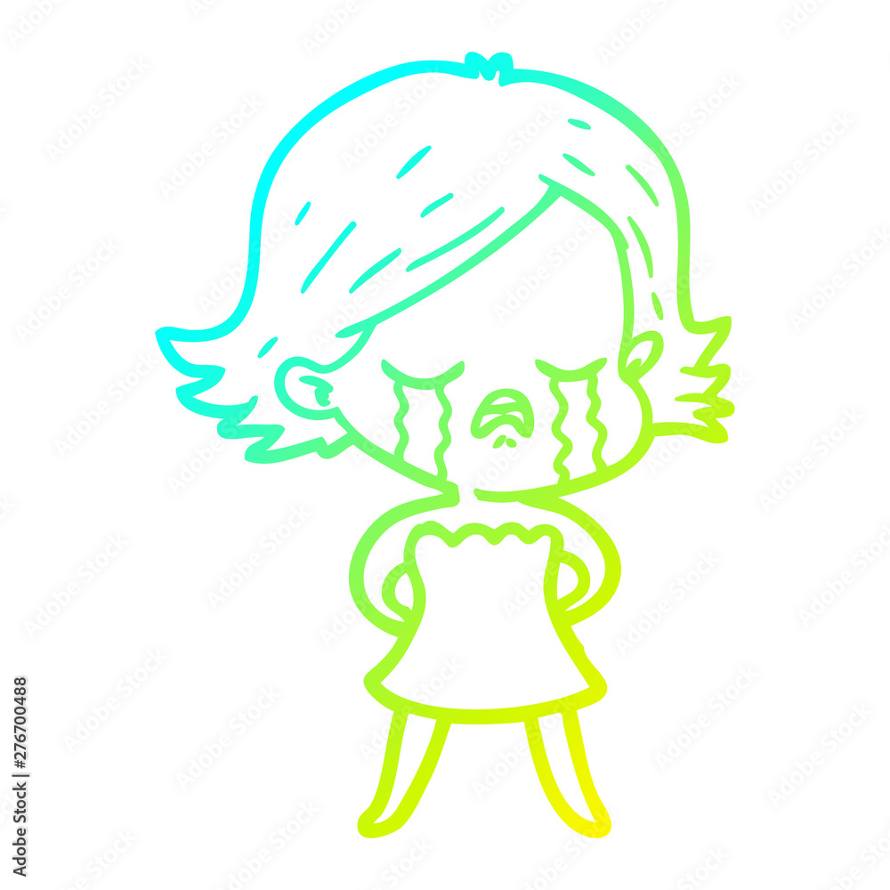cold gradient line drawing cartoon girl crying cold gradient line drawing cartoon girl crying