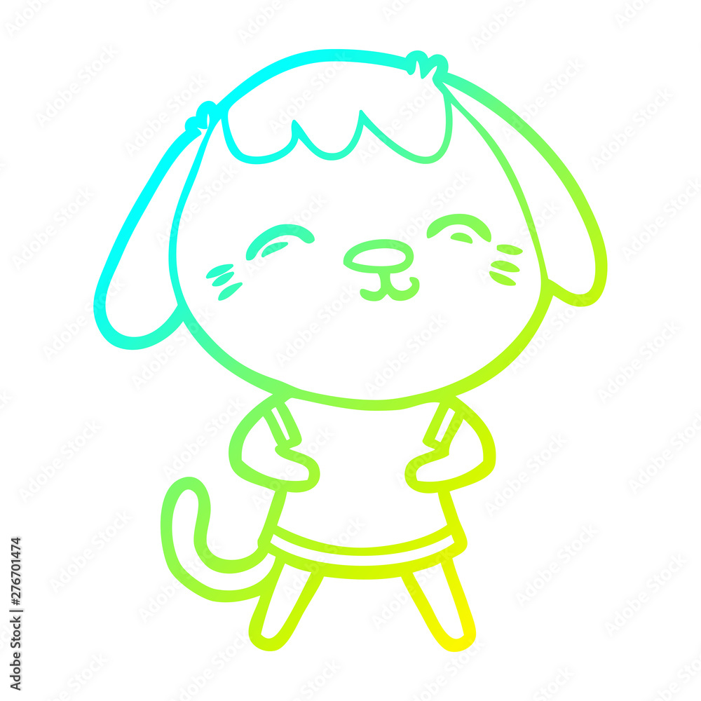 cold gradient line drawing happy cartoon dog cold gradient line drawing happy cartoon dog