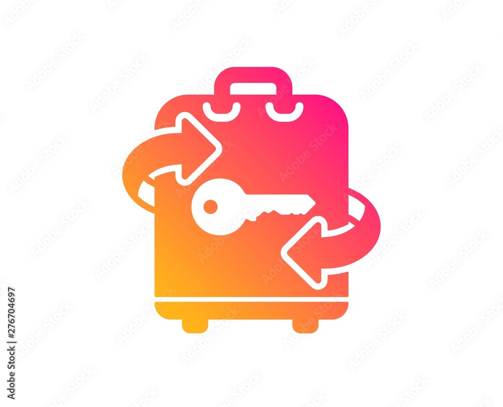 Luggage room icon. Baggage Locker sign. Travel service symbol. Classic flat style. Gradient luggage icon. Vector Luggage room icon. Baggage Locker sign. Travel service symbol. Classic flat style. Gradient luggage icon. Vector