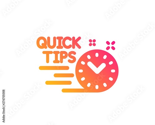 Quick tips icon. Helpful tricks sign. Tutorials symbol. Classic flat style. Gradient quick tips icon. Vector