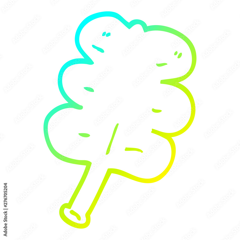 cold gradient line drawing cartoon autumnal leaf cold gradient line drawing cartoon autumnal leaf