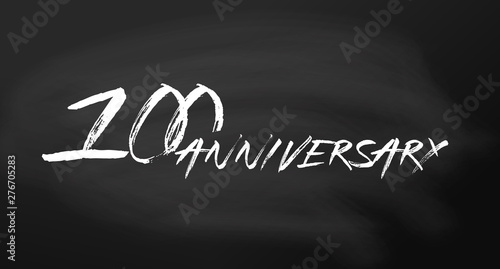 100 anniversary logo concept. 100th years birthday icon. Isolated golden numbers on chalkboard background. Vector illustration. EPS10.