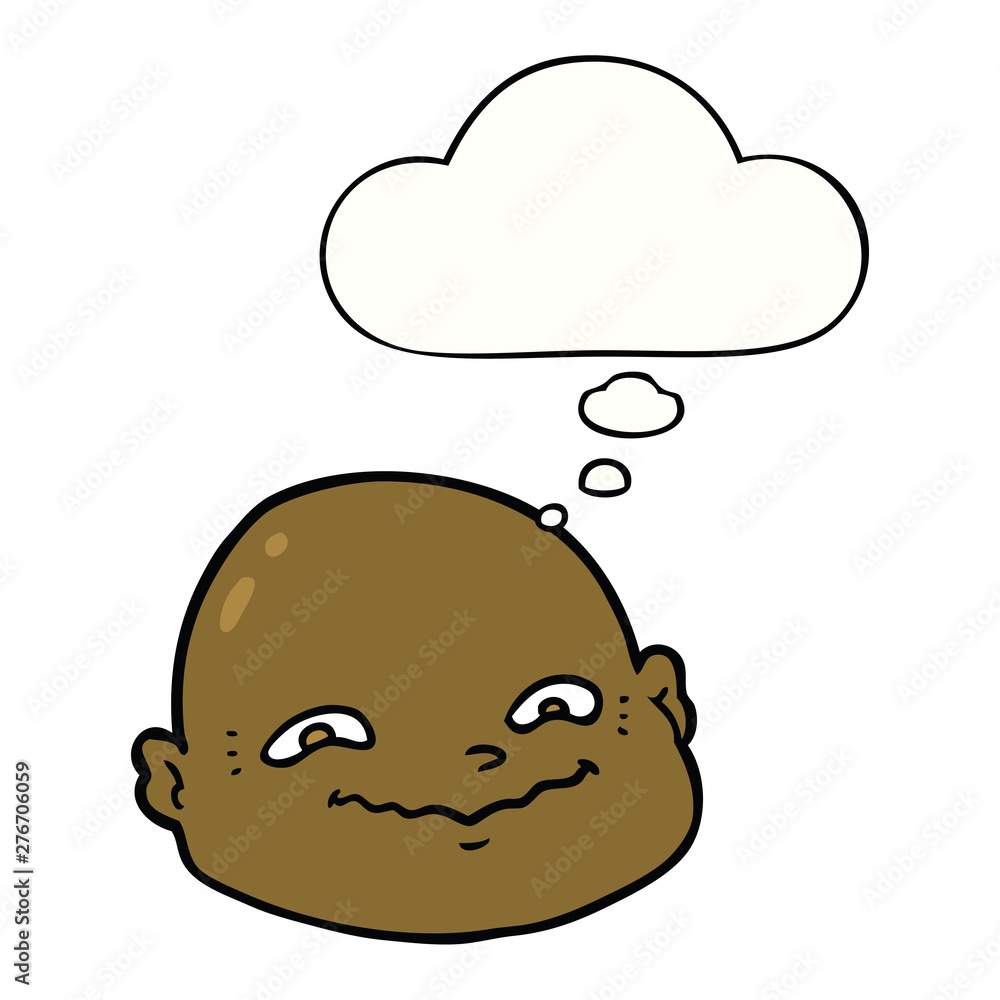 cartoon bald man and thought bubble cartoon bald man and thought bubble