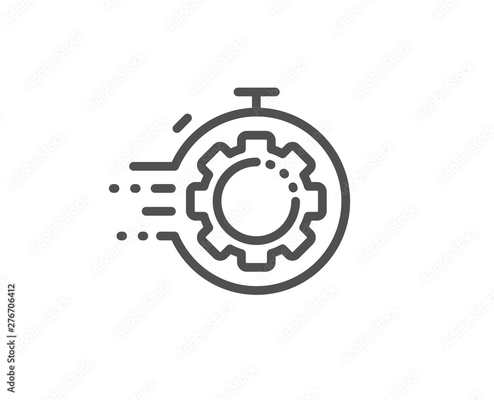 Seo timer line icon. Settings cogwheel sign. Traffic management symbol. Quality design element. Linear style seo timer icon. Editable stroke. Vector Seo timer line icon. Settings cogwheel sign. Traffic management symbol. Quality design element. Linear style seo timer icon. Editable stroke. Vector