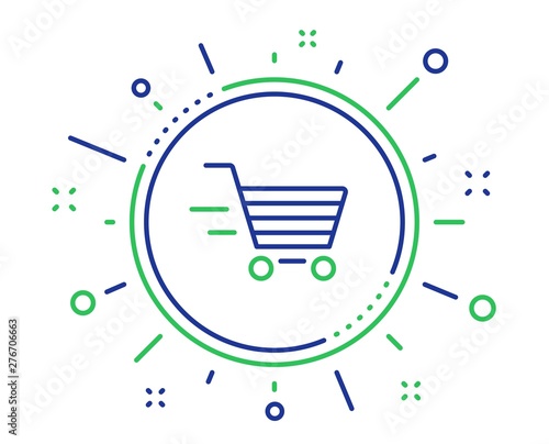 Delivery Service line icon. Shopping cart sign. Express Online buying. Supermarket basket symbol. Quality design elements. Technology delivery shopping button. Editable stroke. Vector
