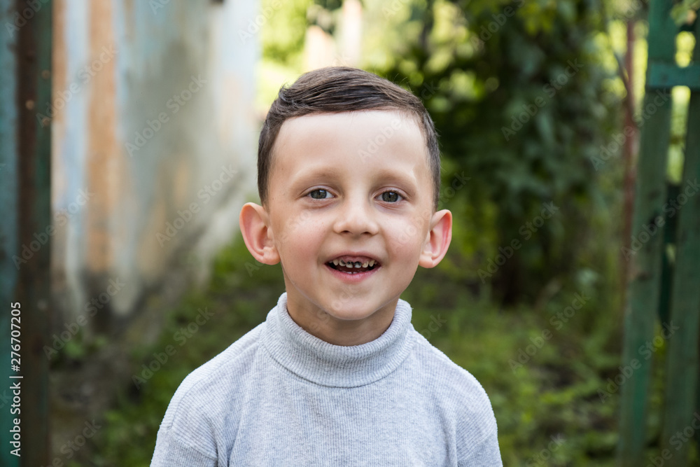 little boy with black teeth smiling, portrait little boy with black teeth smiling, portrait