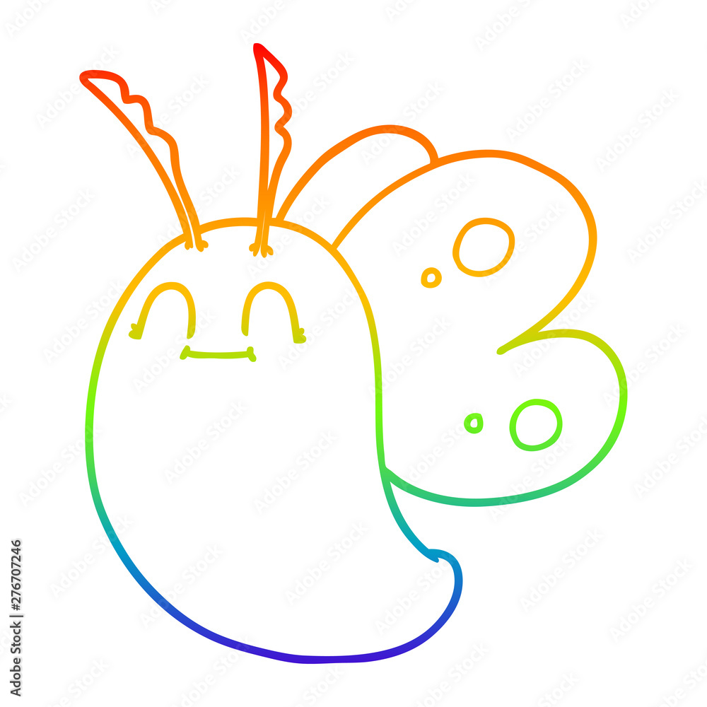 rainbow gradient line drawing funny cartoon butterfly rainbow gradient line drawing funny cartoon butterfly