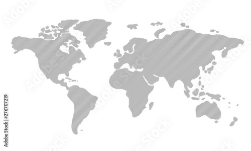 ストライプで描かれた世界地図