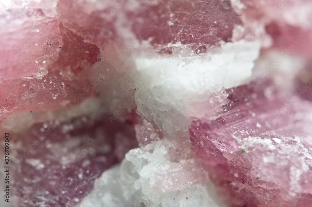 Fototapeta premium Pink background from nature crystals, rhodochrosite is manganese carbonate mineral. Macro
