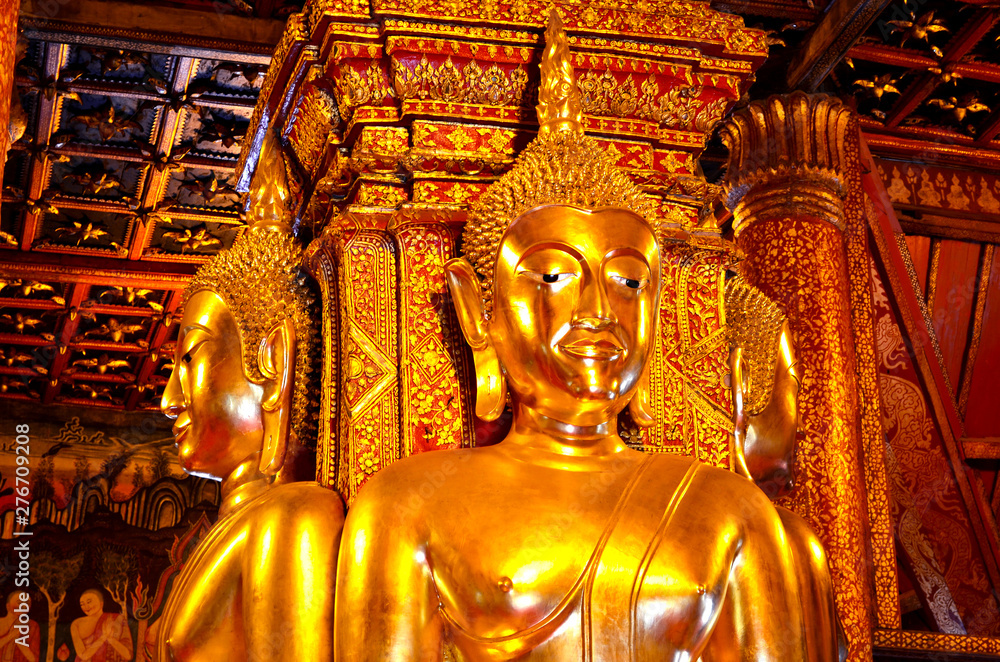 statue of buddha in wat phumin,nan, thailand