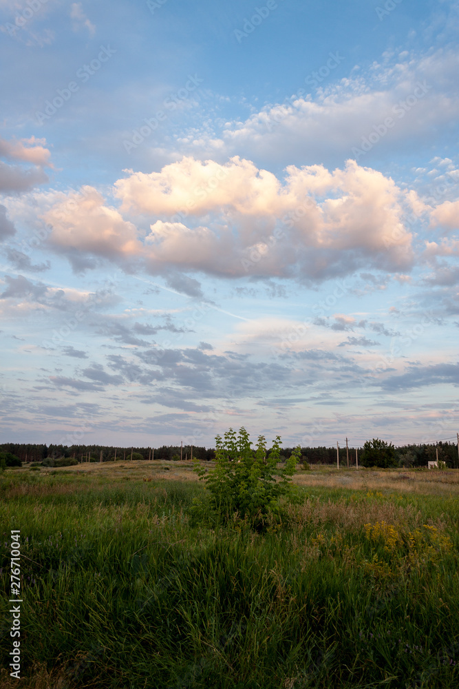 Clouds on a blue sky on a Sunny day