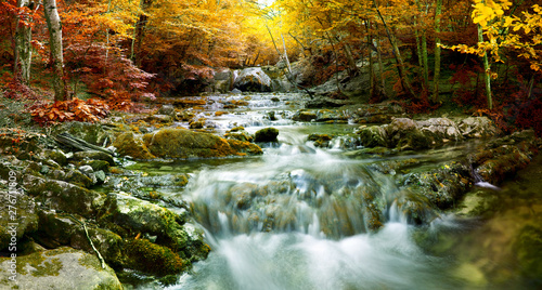 Natural autumn Waterfall