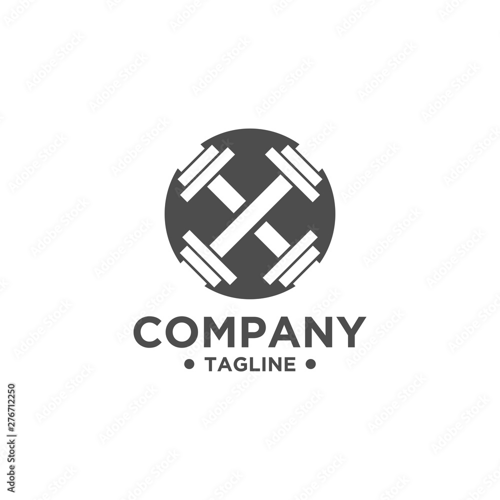 Fitness Logo. Symbol of sport barbel, health, illustration of fresh life Fitness Logo. Symbol of sport barbel, health, illustration of fresh life