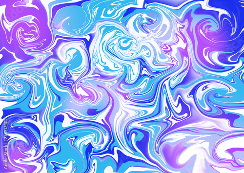 Colorful blue purple marble color mix. Fluid art painting