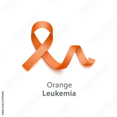 Orange ribbon symbolize Leukemia Cancer Awareness Month health care banner vector.