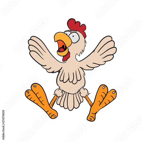 Cartoon drawing of a scary chicken