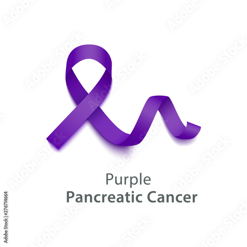 Purple or violet color curly ribbon or loop in realistic style