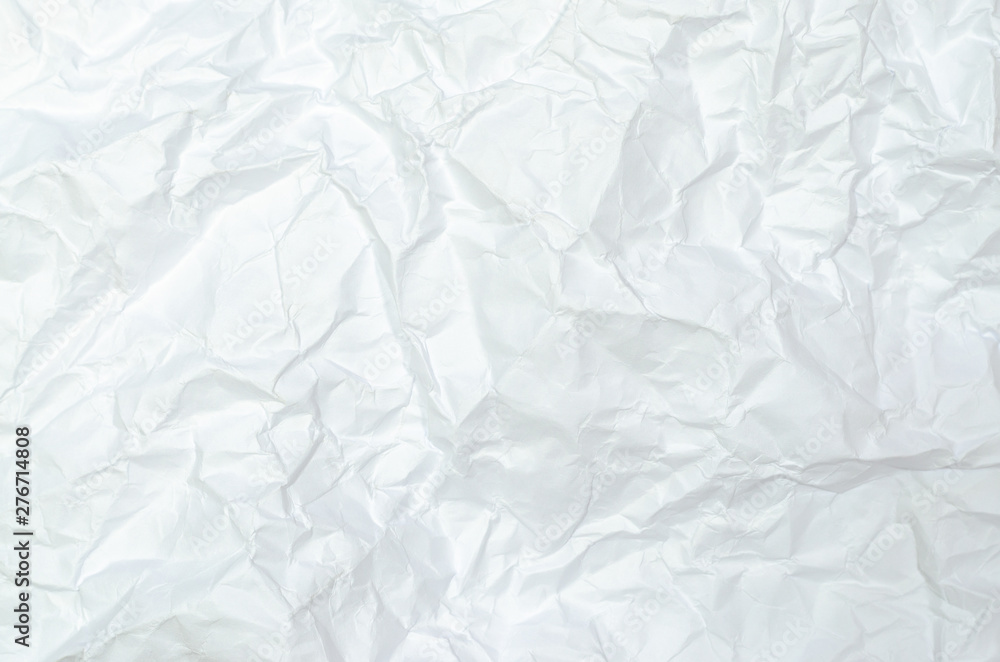 White crumpled paper texture background. creased paper.