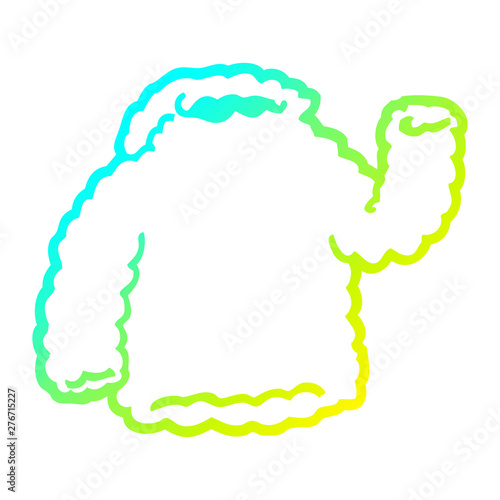 cold gradient line drawing cartoon fleece hoody