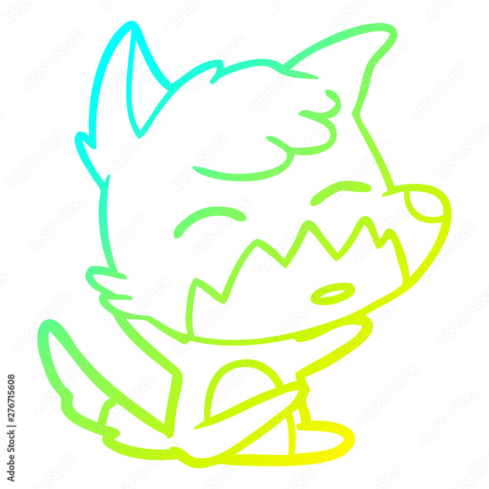 cold gradient line drawing cartoon fox cold gradient line drawing cartoon fox