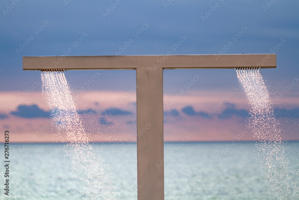 Fototapeta premium Beach shower by the sea